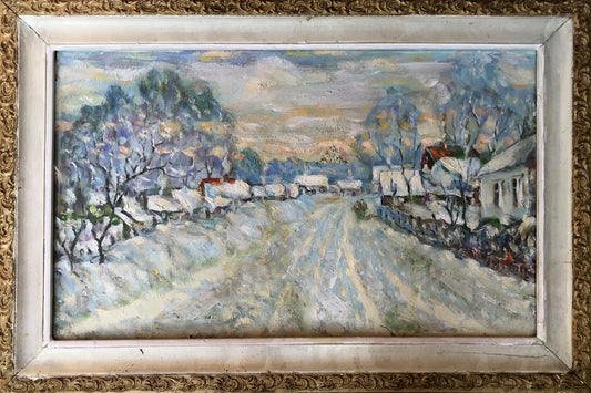 Oil painting A snowy day Shapoval Ivan Leontyevich