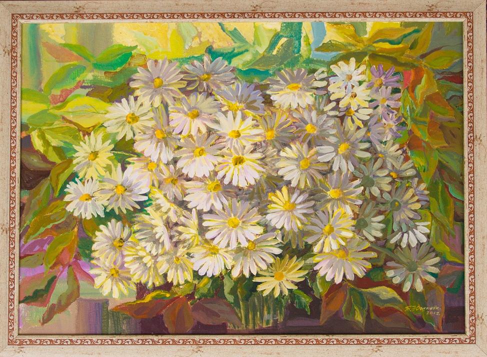 Acrylic painting The last flowers of autumn Yushkov Svatoslav