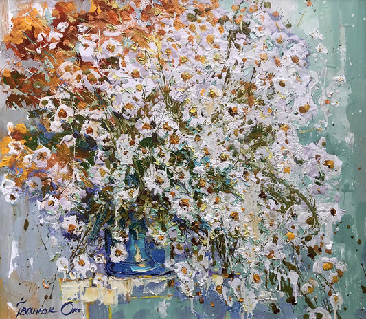 Oil painting Field daisies Ivanyuk Oksana