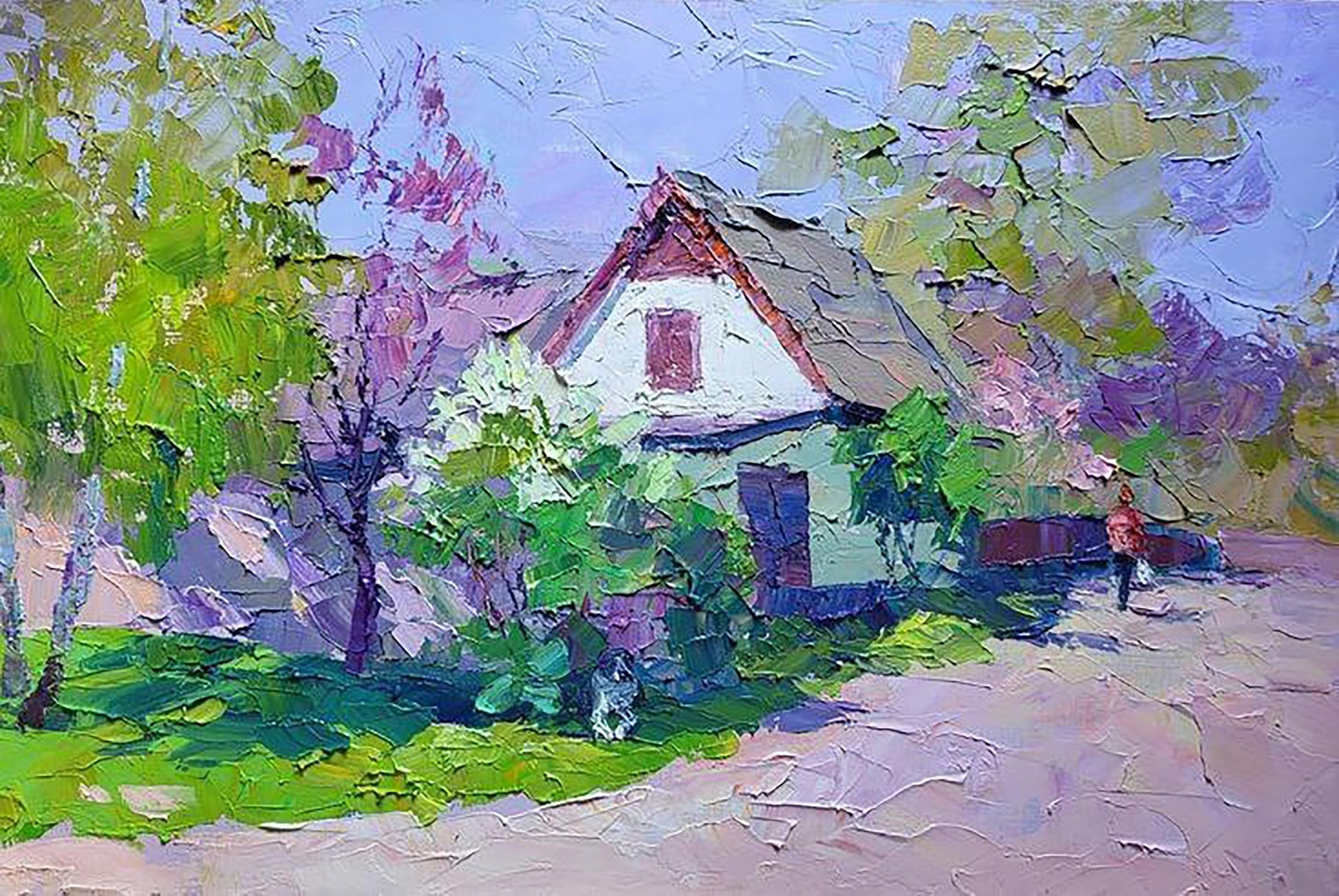 Oil painting White lilac bush Serdyuk Boris Petrovich