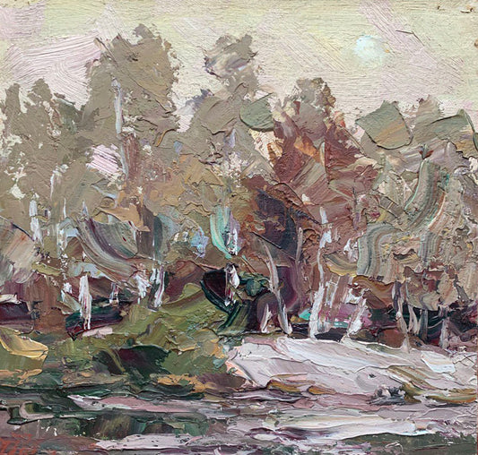 Oil painting Autumn evenings in the forest Alexander Cherednichenko