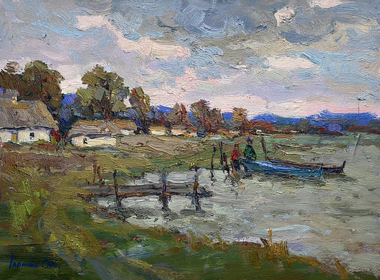 Oil painting Edge of the lake Ivanyuk Oksana