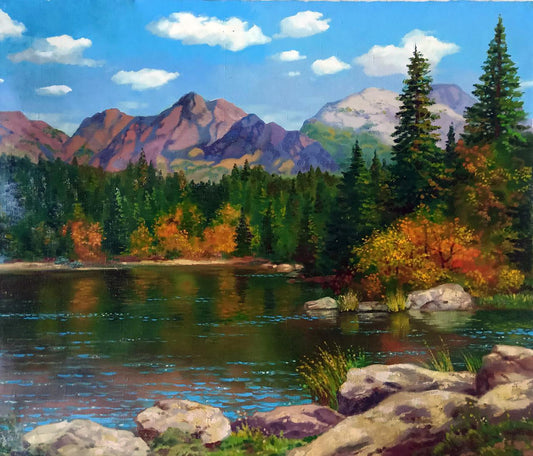 Oil painting Mountain Lake Anatoly Borisovich Tarabanov