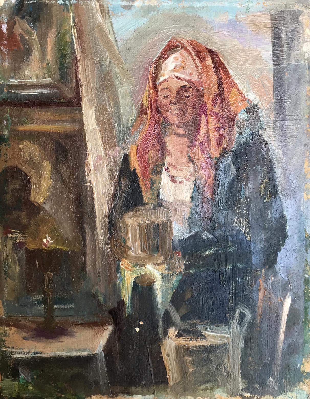 Oil painting Portrait of Grandma Unknown artist