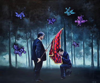 Oil painting Yayoi Banner Igor Konovalov