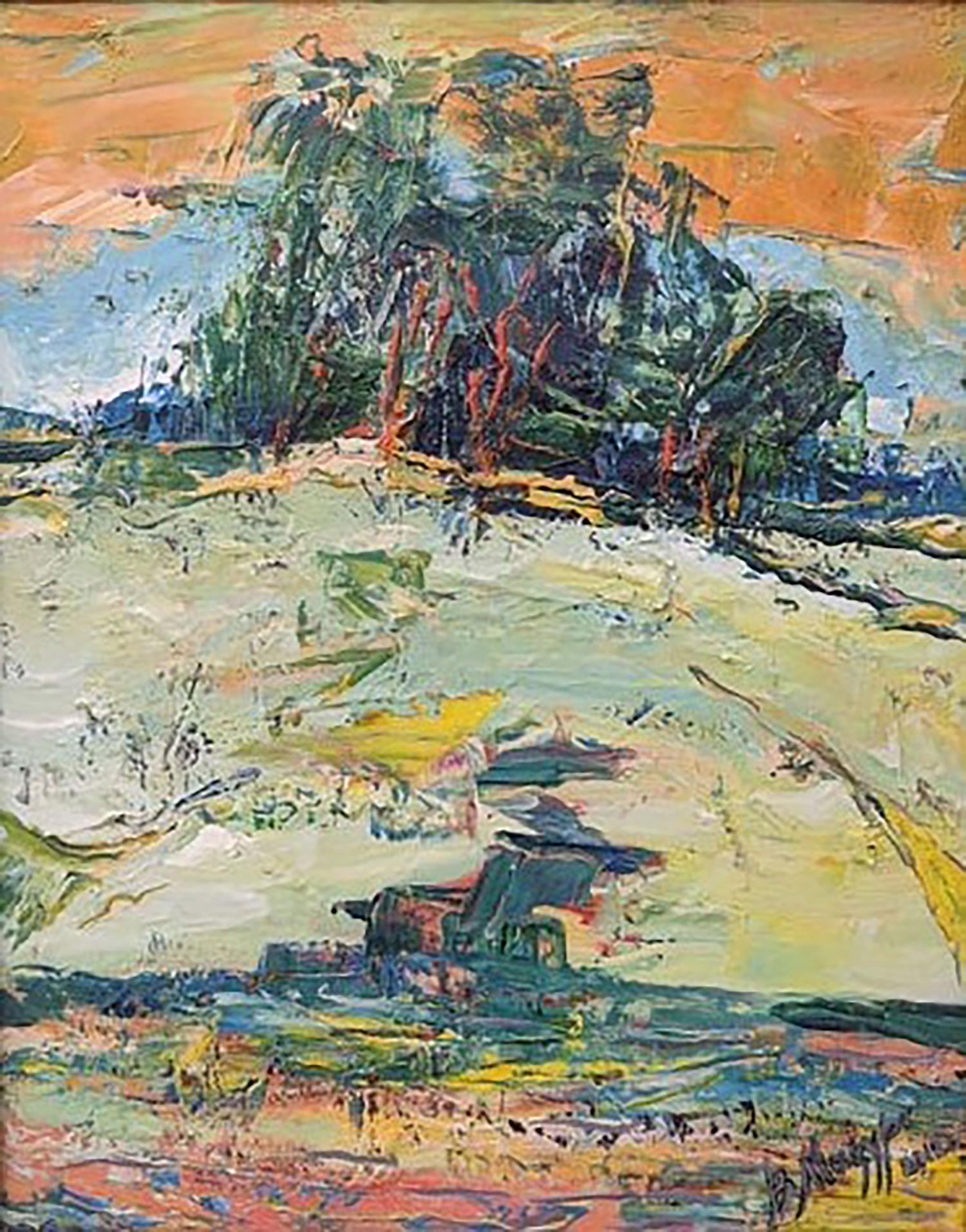 Oil painting Amber autumn horizon Vladimir Mazur