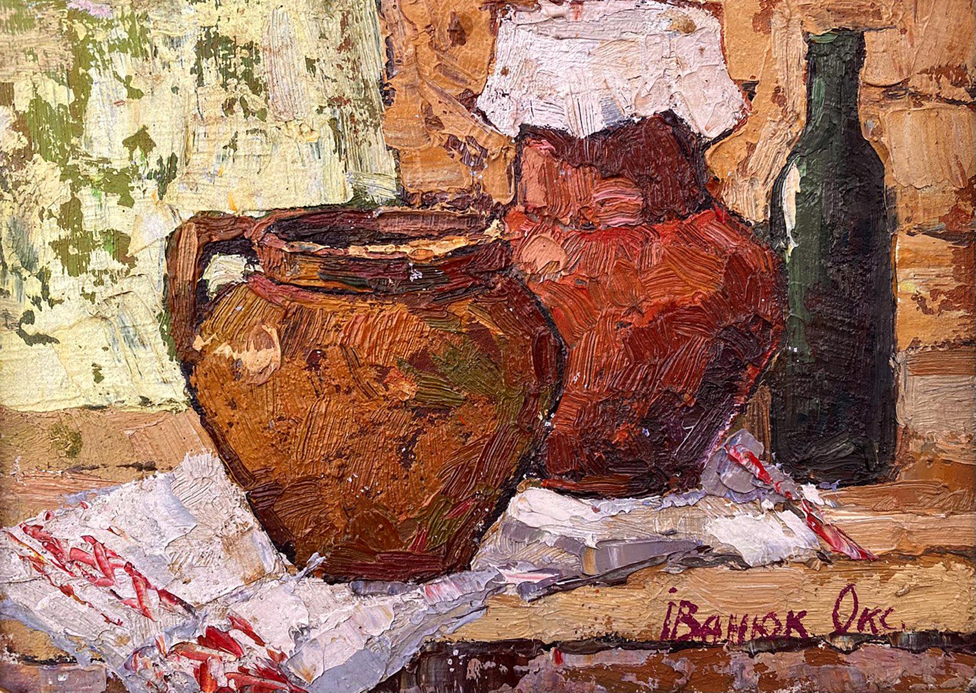 Oil painting Still life with jugs Ivanyuk Oksana