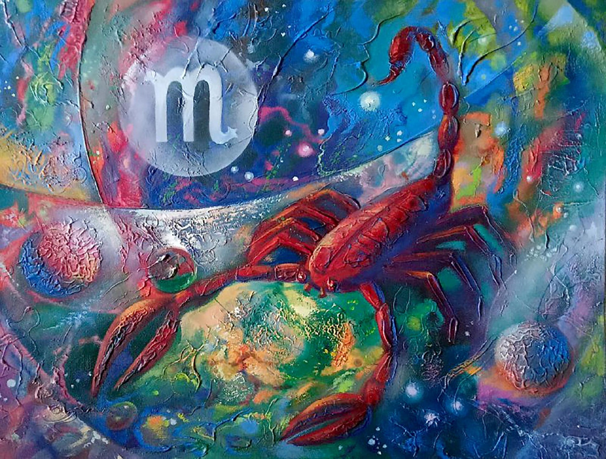 Abstract oil painting Scorpion Anatoly Borisovich Tarabanov