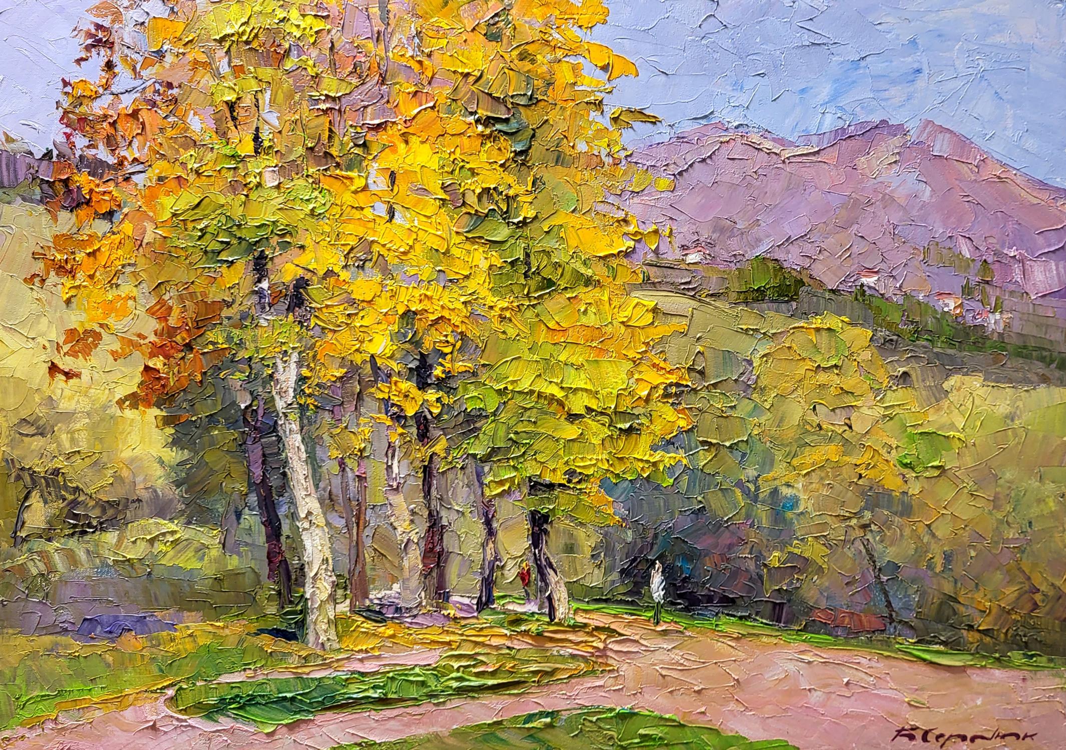 Oil painting A Walk Through Fall's Park buy