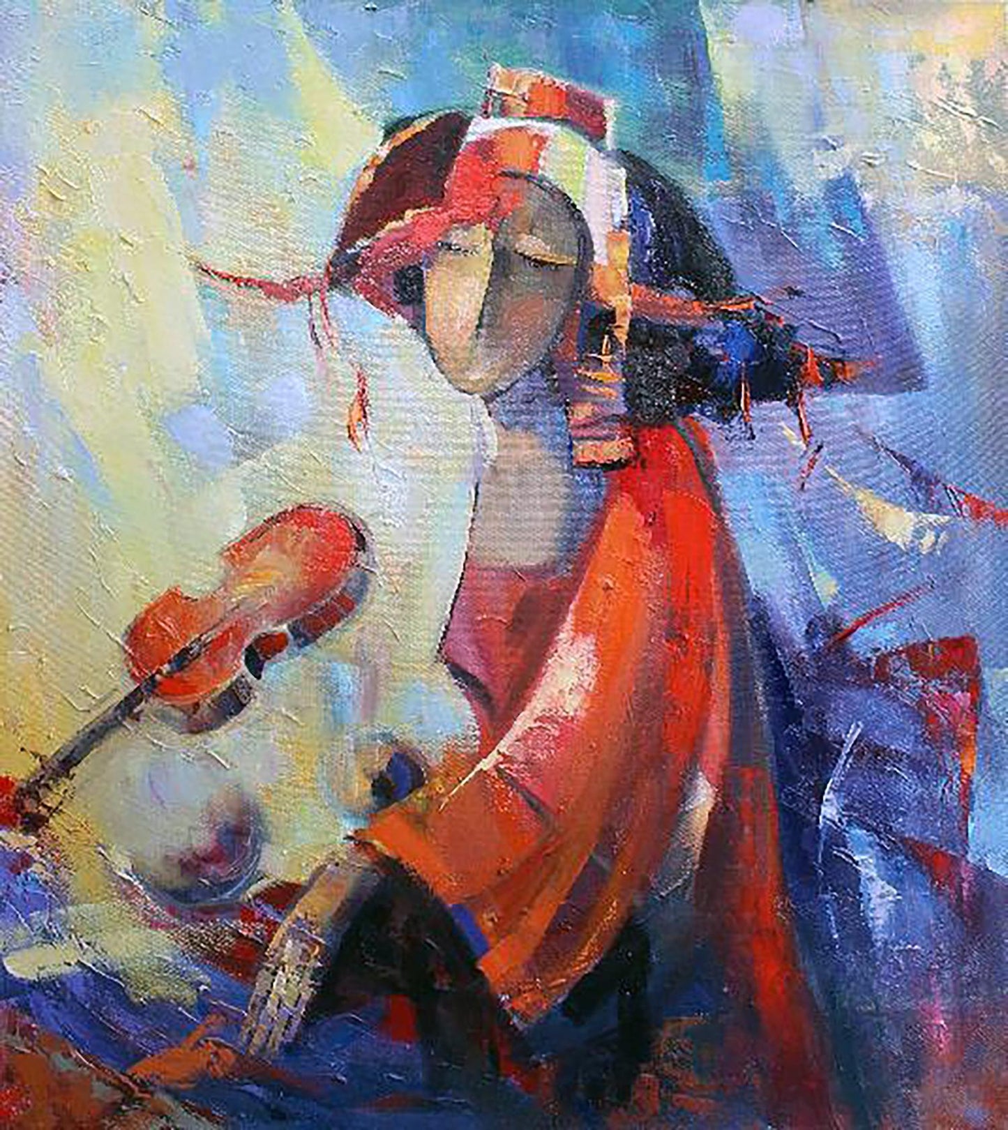 Oil painting Red violin Kirilenko Ivan