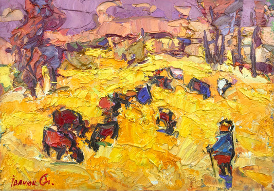 Abstract oil painting Golden Field Ivanyuk Alex