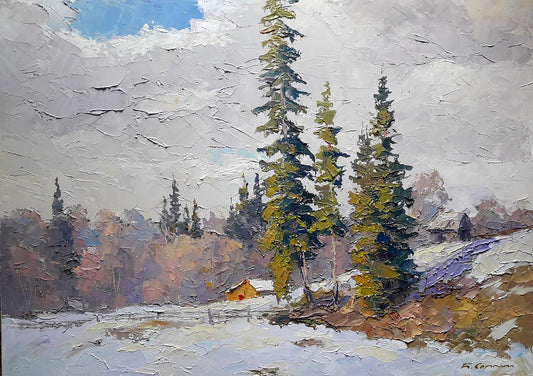 Oil painting Winter spruces Serdyuk Boris Petrovich