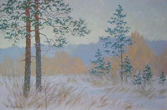 Oil painting Snowing Savenets Valery