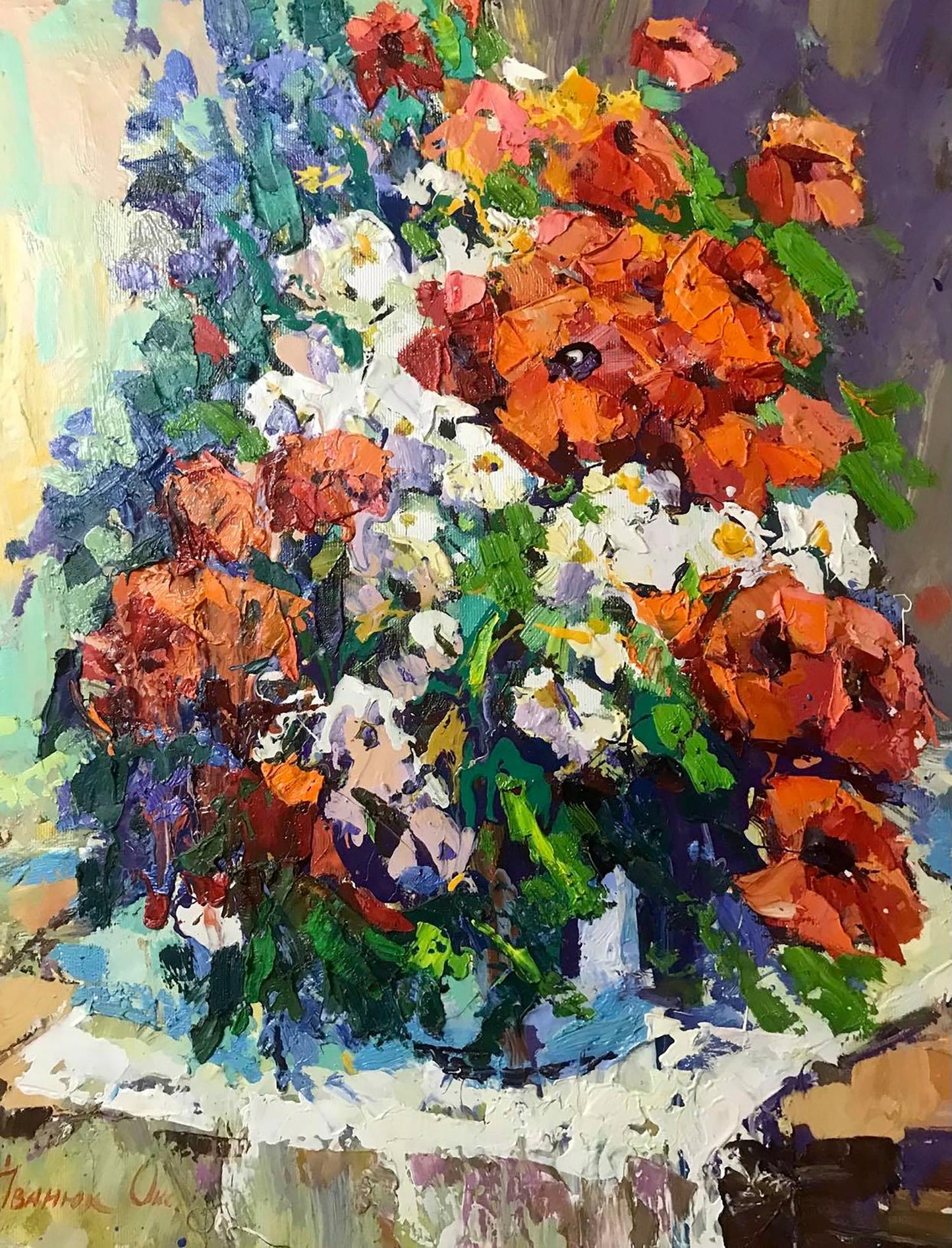 Oil painting Extravaganza of flowers Ivanyuk Oksana
