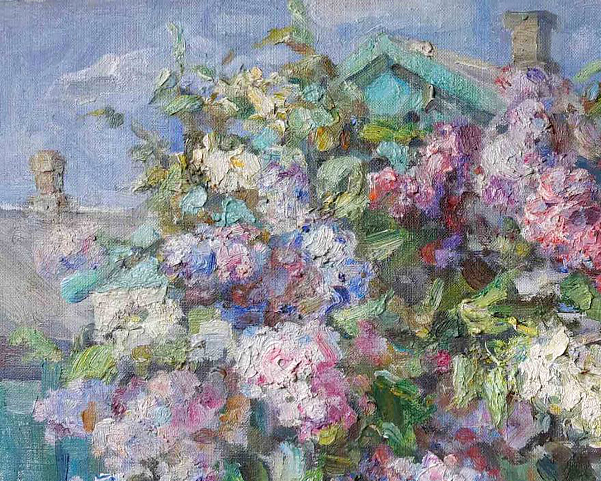 Oil painting Lush lilac Flowers still life  Kovalenko Ivan Mikhailovich