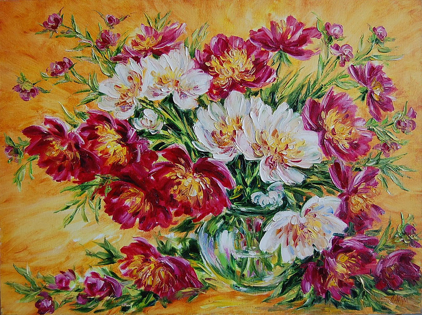 Oil painting Peonies from Bordeaux Artim Olga