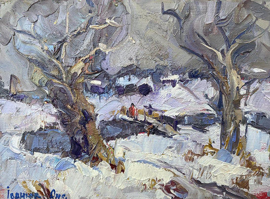 Oil painting Winter silence Ivanyuk Oksana