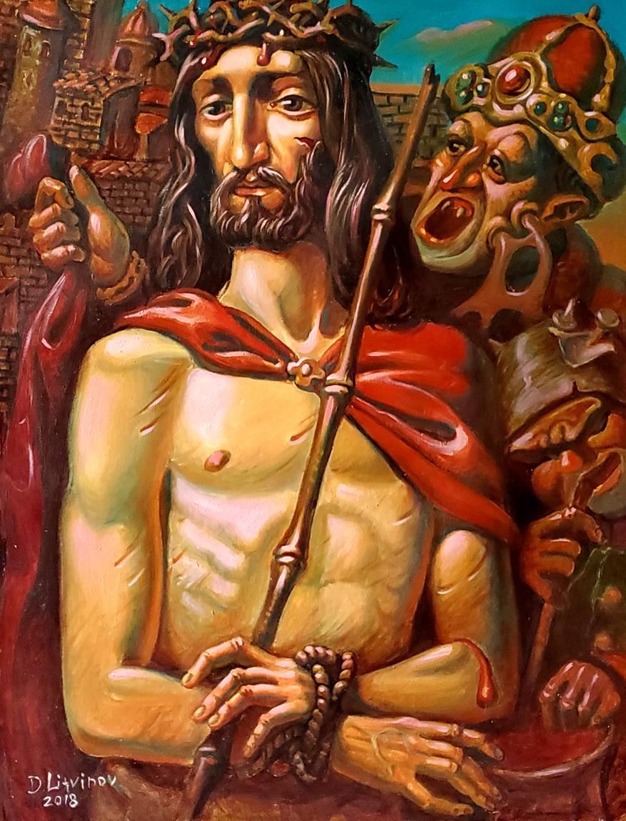 Oil painting Christ before Pilate Litvinov Daniil Olegovich