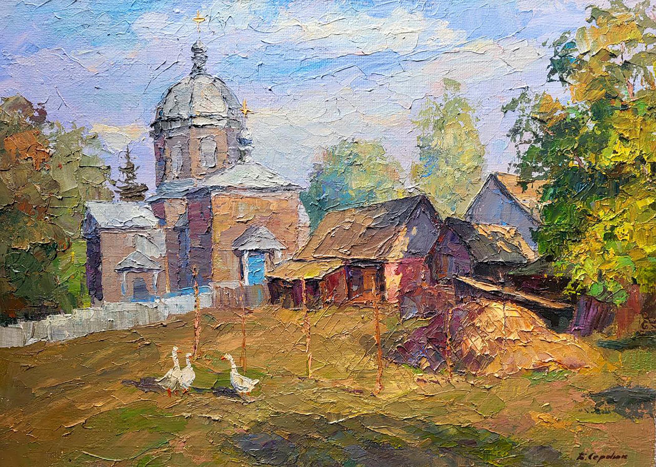 Oil painting Church yard Serdyuk Boris Petrovich