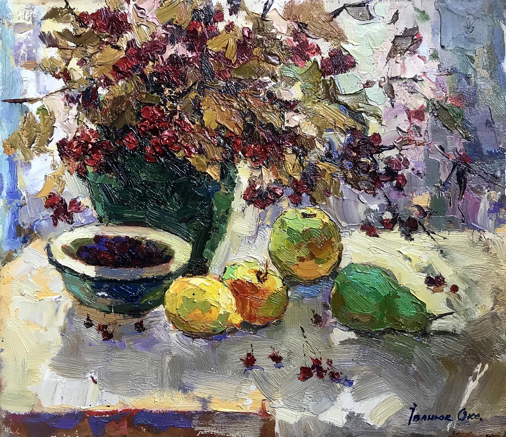 Oil painting Red viburnum Ivanyuk Oksana