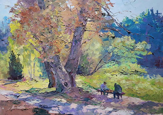 Oil Painting A Celebration of Color in the Park buy