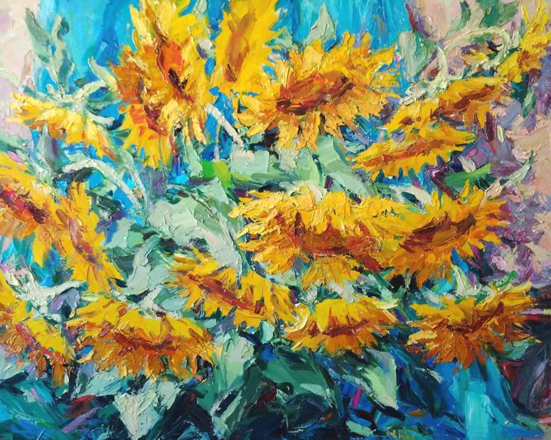 Oil painting Sunflowers Alexander Nikolaevich Cherednichenko