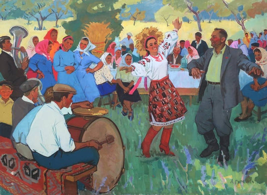 Oil painting Harvest Festival Gurevich A. M.