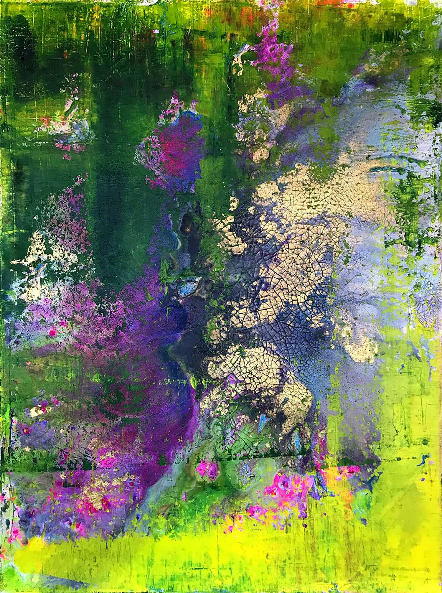 Acrylic painting Lilac Garden Melezhik Olga