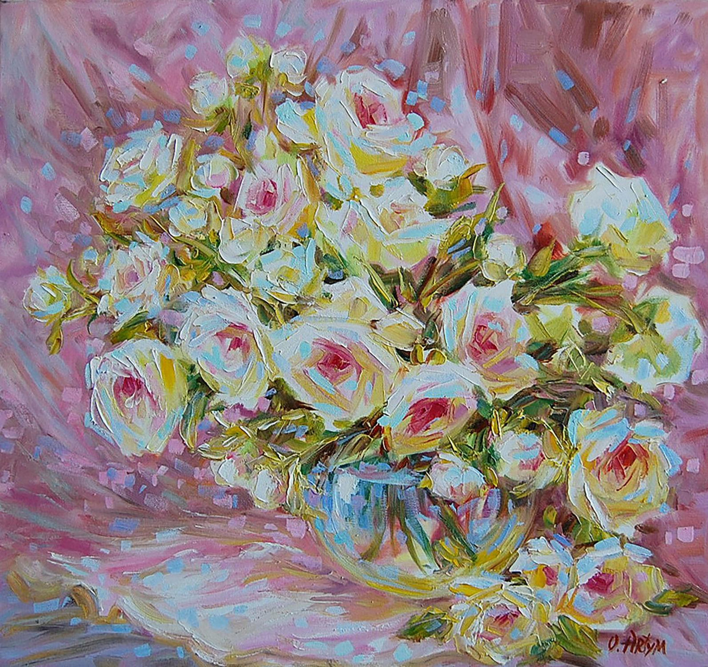 Oil painting Roses by Pierre Ronsard Artim Olga