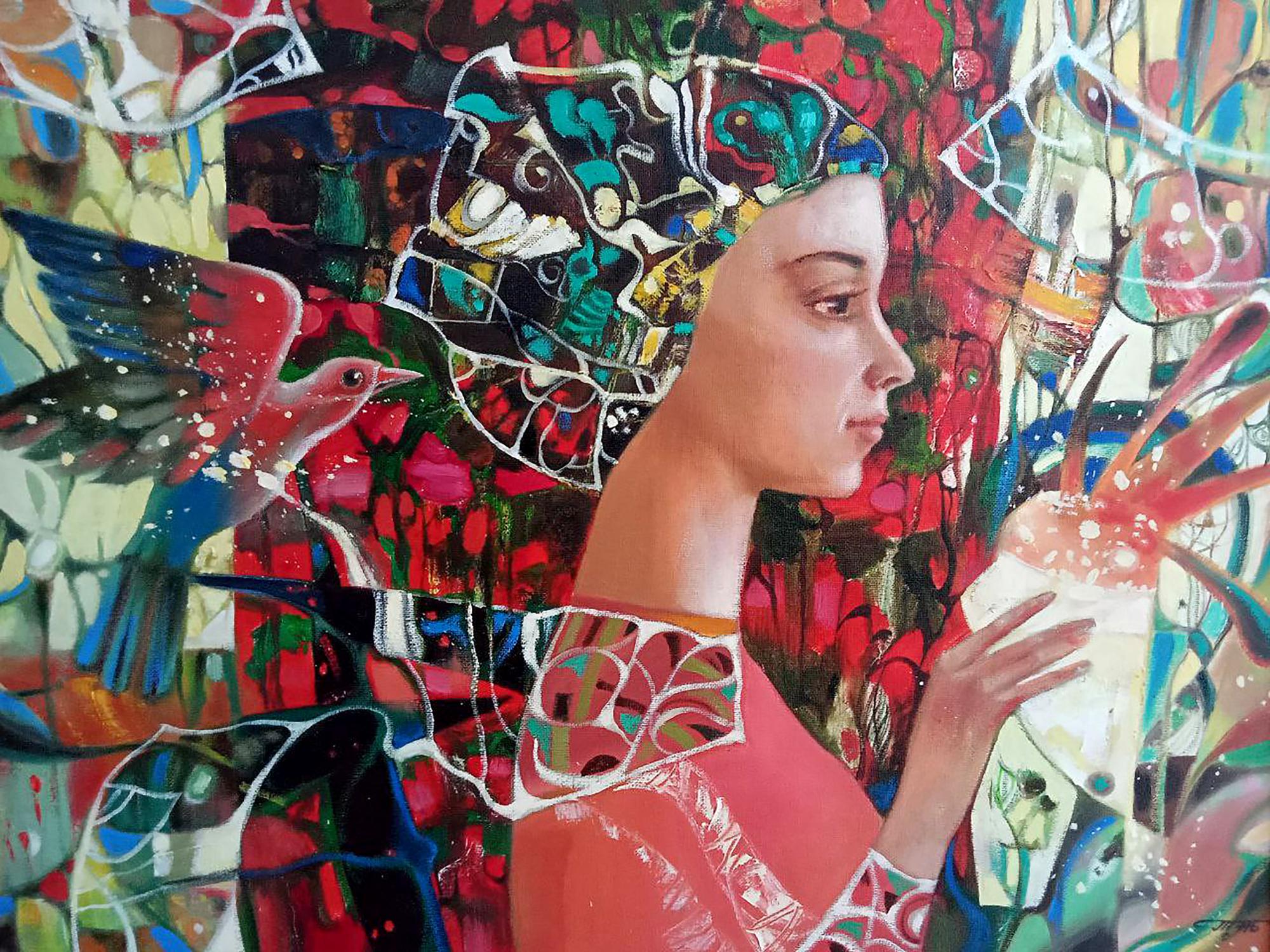 Abstract oil painting Strawberry ice cream Anatoly Borisovich Tarabanov