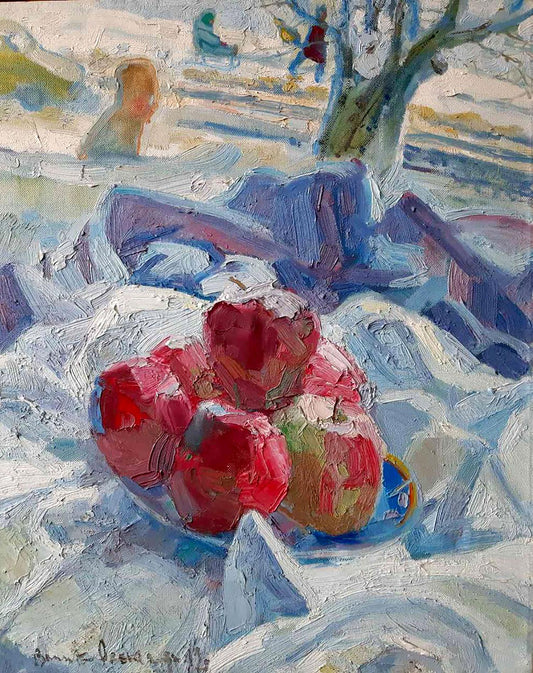 Oil painting Apples on the table Kovalenko Ivan Mikhailovich