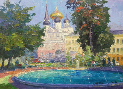 Oil painting Odessa. Fountain near the temple Serdyuk Boris Petrovich
