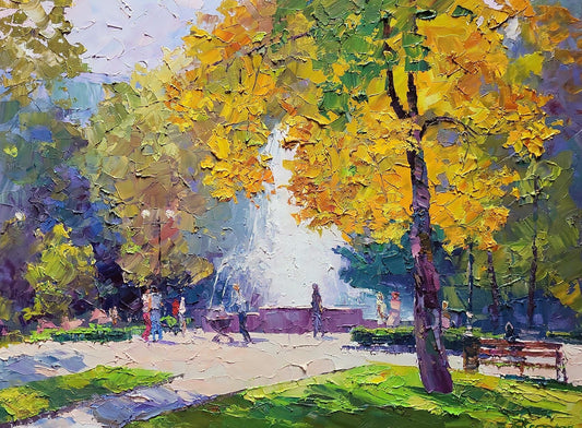 Oil painting City Square Serdyuk Boris Petrovich