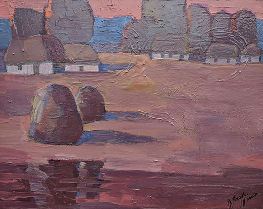 Oil painting At the edge of the village Mazur Vladimir