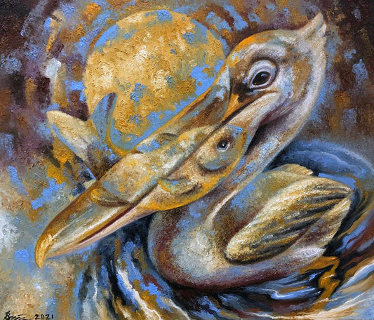 Oil painting The soul of a pelican Sergey Voichenko