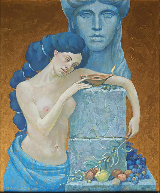 Acrylic painting Communicating with the gods Nicolay Butkovsky