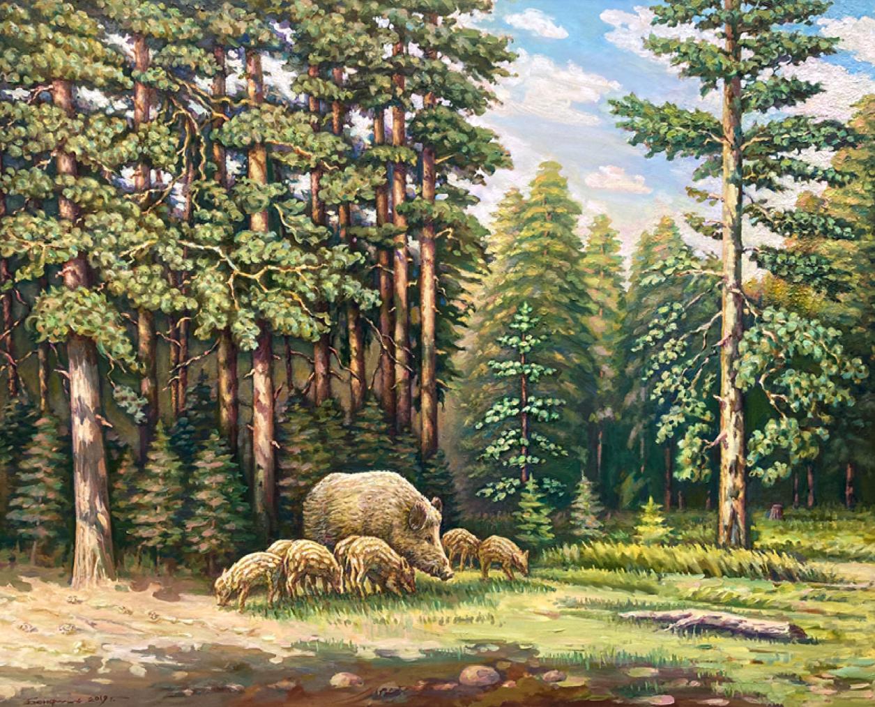 Oil painting Set of paintings Awakening of nature Benfialov