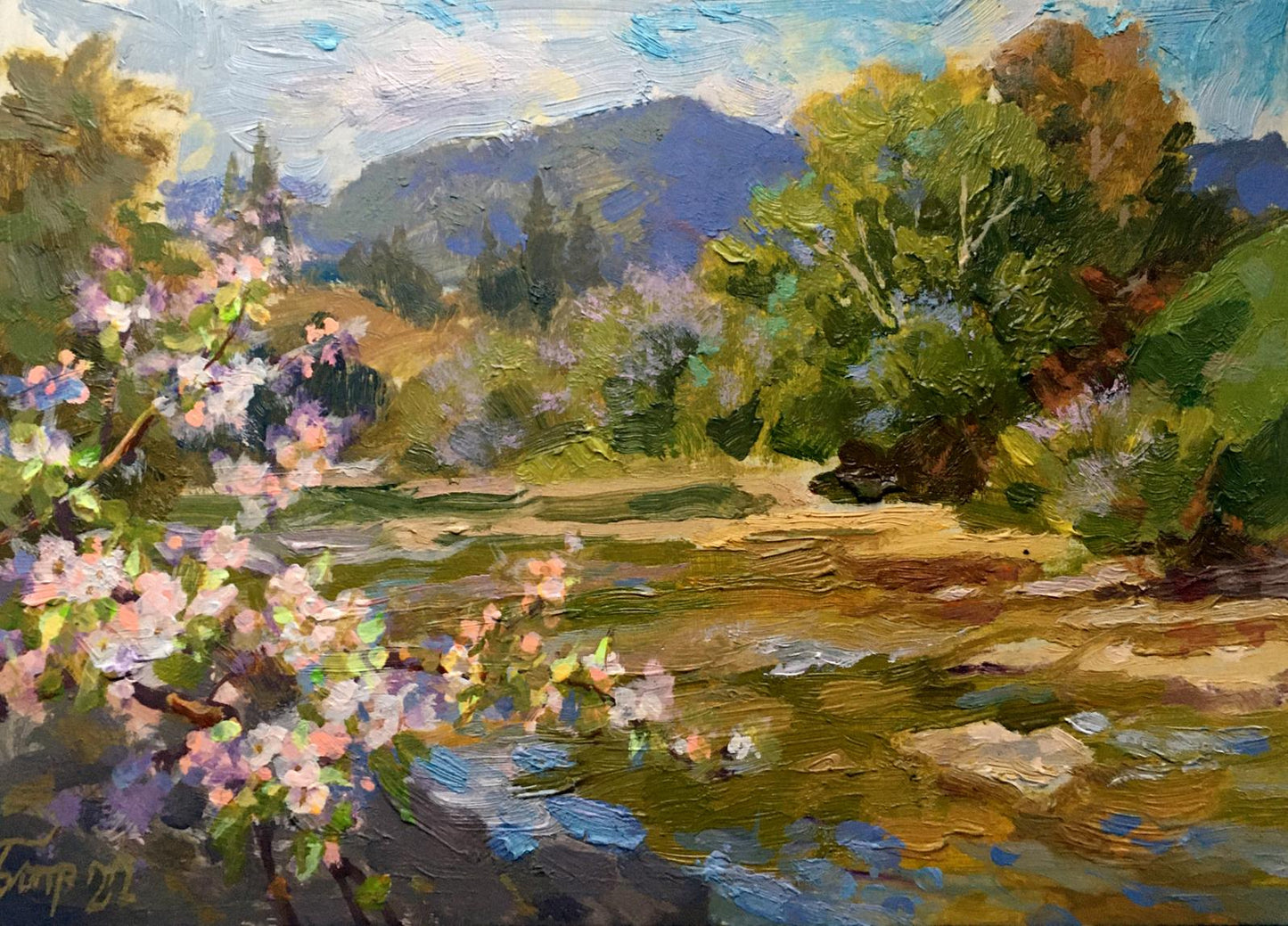 Oil painting Spring on Slavsky Batrakov Vladimir Grigorievich