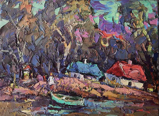 Oil painting Near the pond Ivanyuk Alex