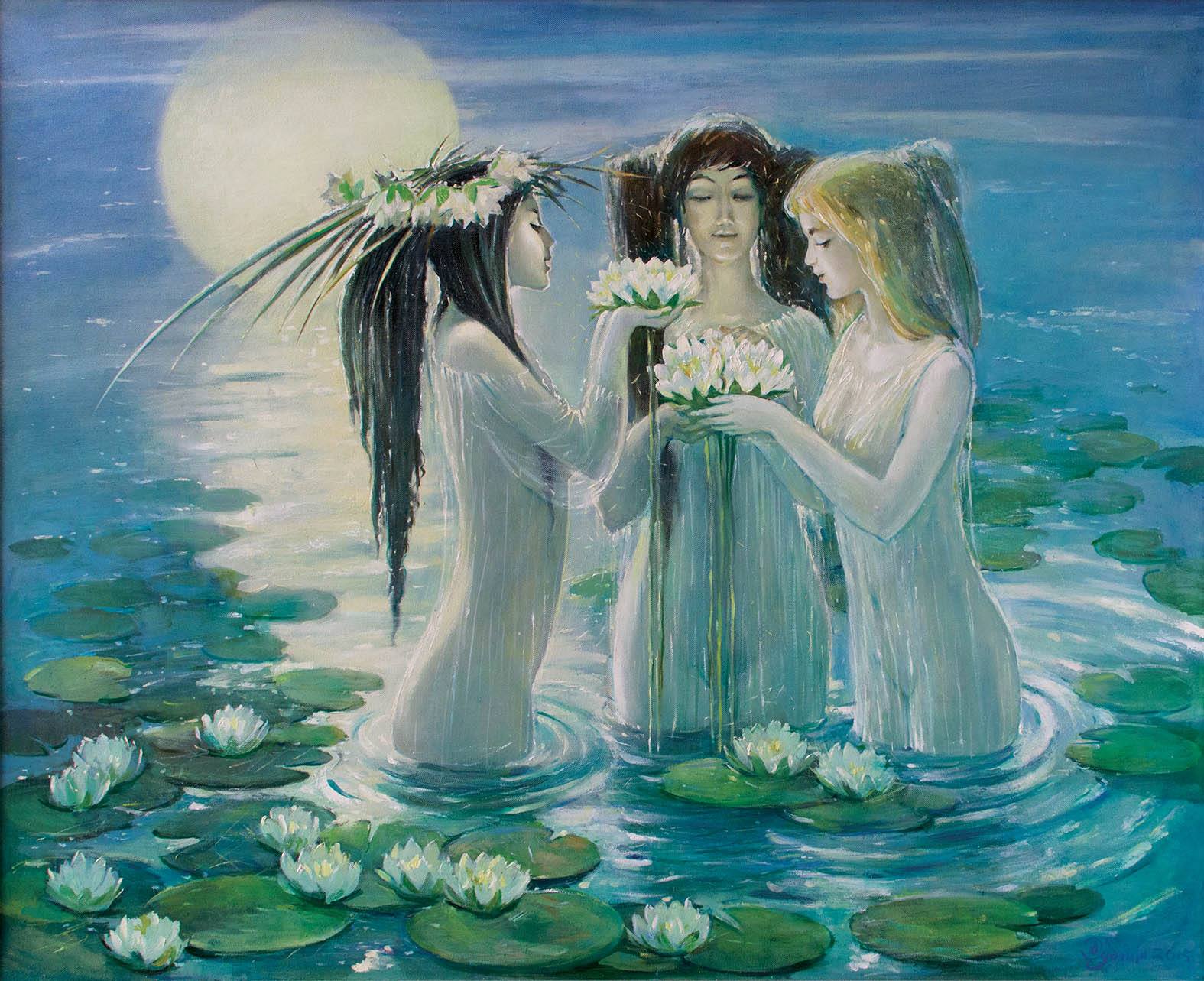 Oil painting Mermaid Night Dubinin Yurii