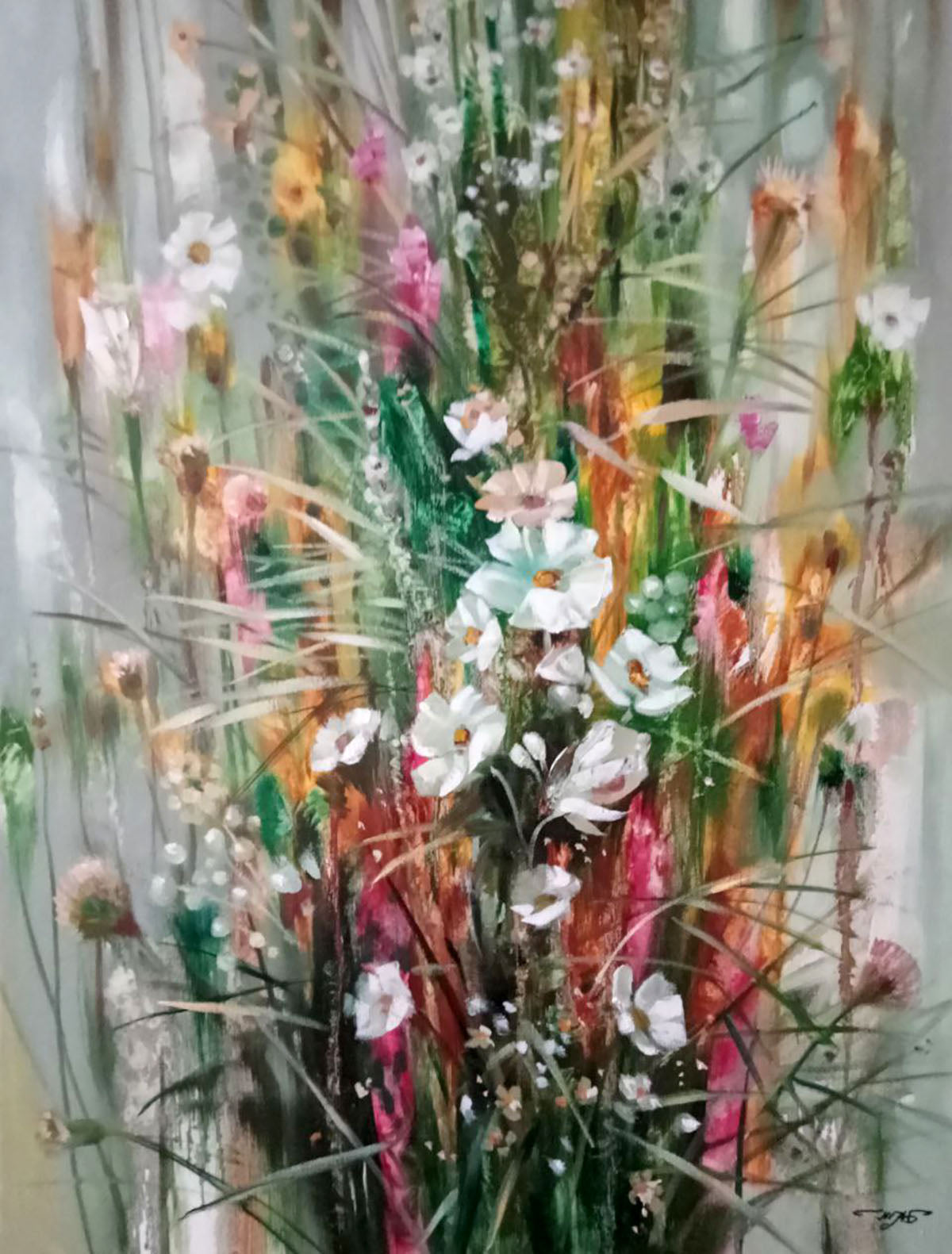 Abstract oil painting Bouquet Anatoly Tarabanov