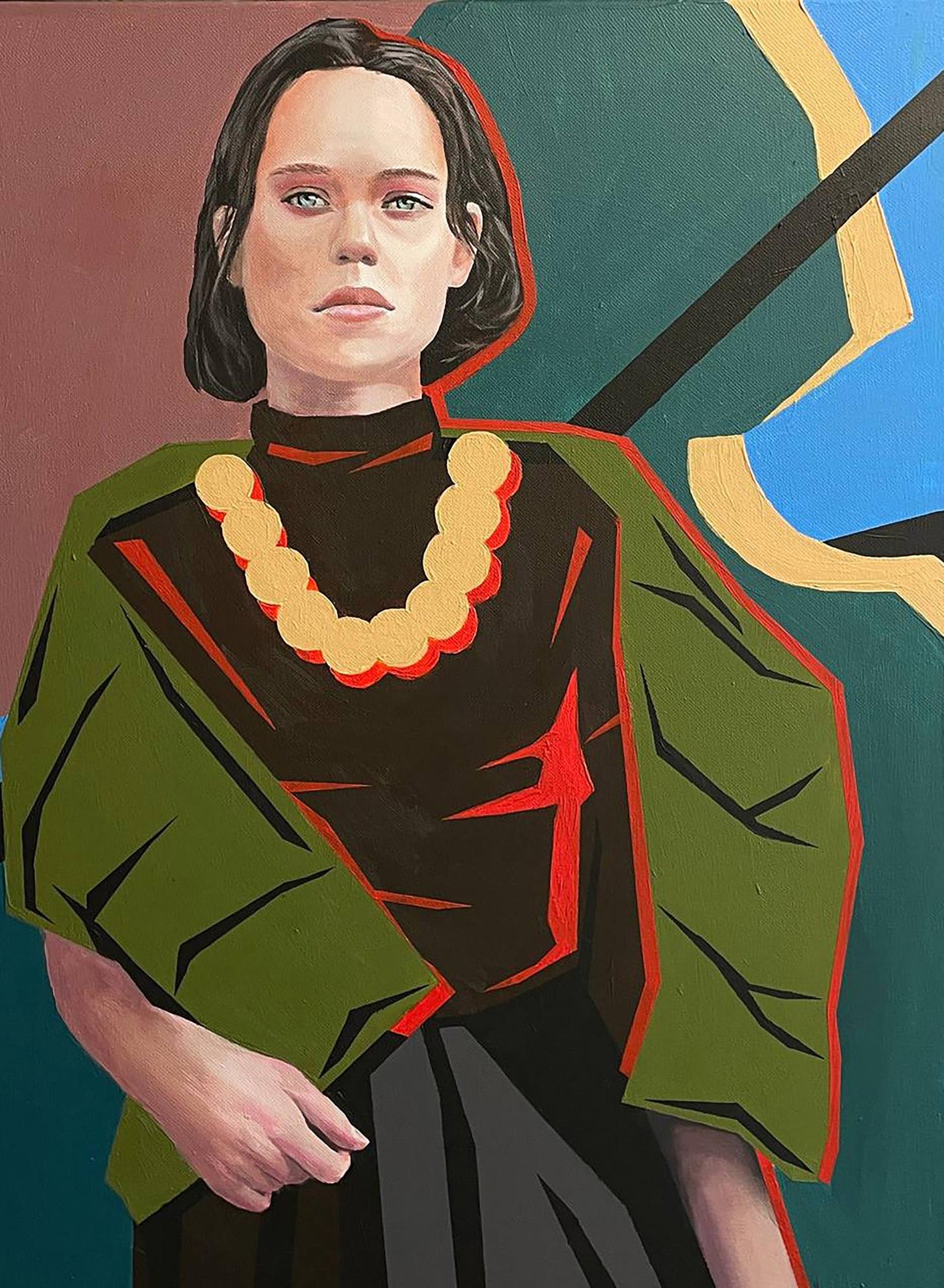 Acrylic painting Radiant Woman Maksym Newskulenko