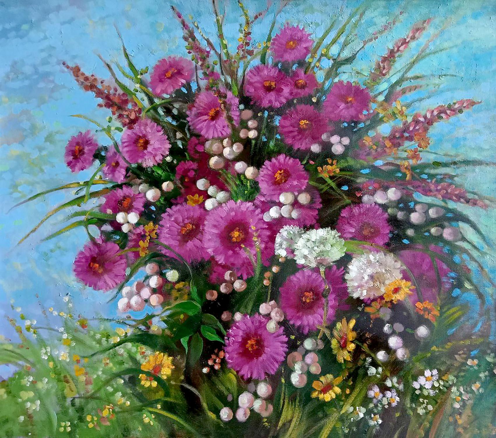 Abstract oil painting Bouquet Anatoly Borisovich Tarabanov