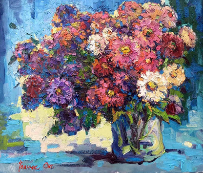 Oil painting Morning bouquet of flowers Ivanyuk Oksana