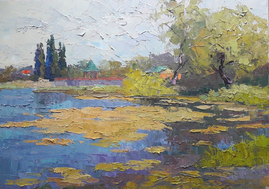 Oil painting quiet flood plain Serdyuk Boris Petrovich