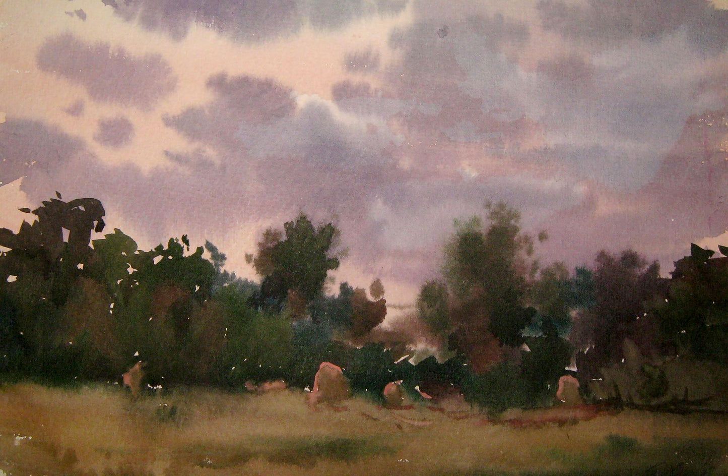 Watercolor painting Evening sketch Savenets Valery