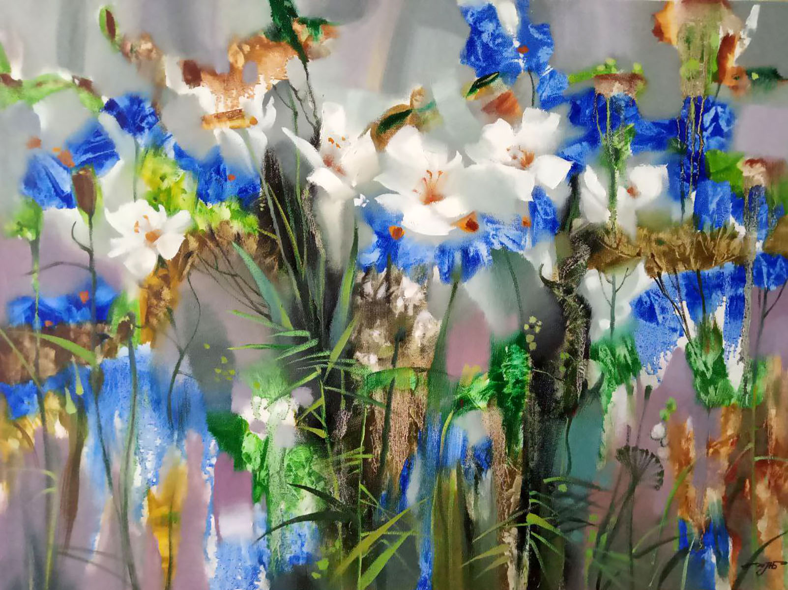 Abstract oil painting Dance of flowers Anatoly Borisovich Tarabanov