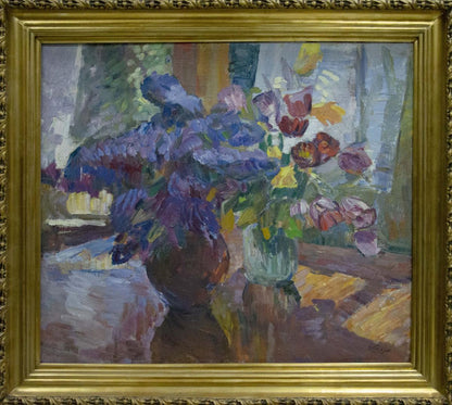 Oil painting Flowers by the window Tkachenko Andrey Zinovievich