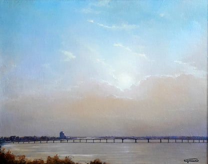Oil painting Dawn over the Dnieper Korkishko Vasily