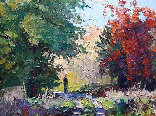 Oil painting Autumn walk Serdyuk Boris Petrovich